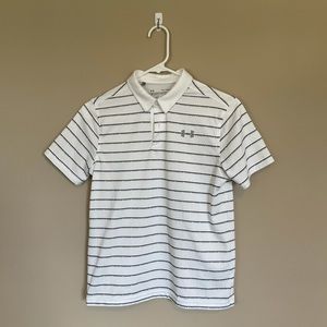 Boy’s Black and White Under Armour Golf Polo